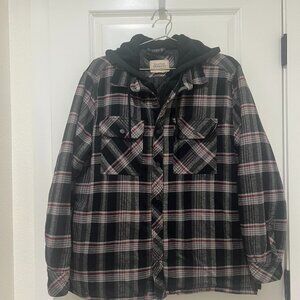 Boston Traders Mens Hooded Flannel Jacket